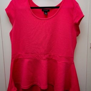 Coral Peplum Top